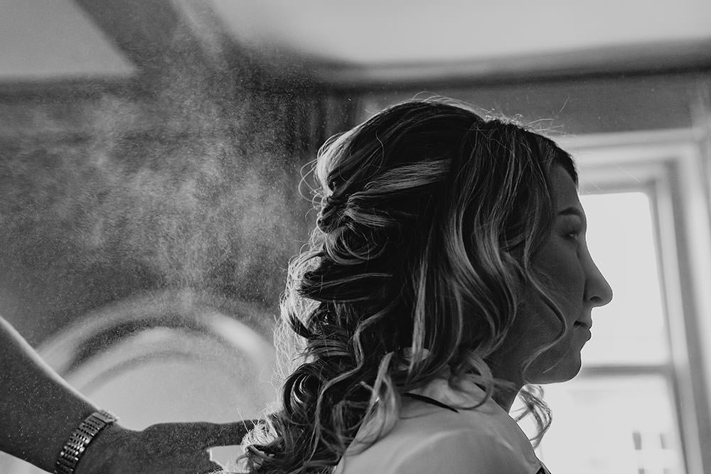 barnston lodge wedding hair spray