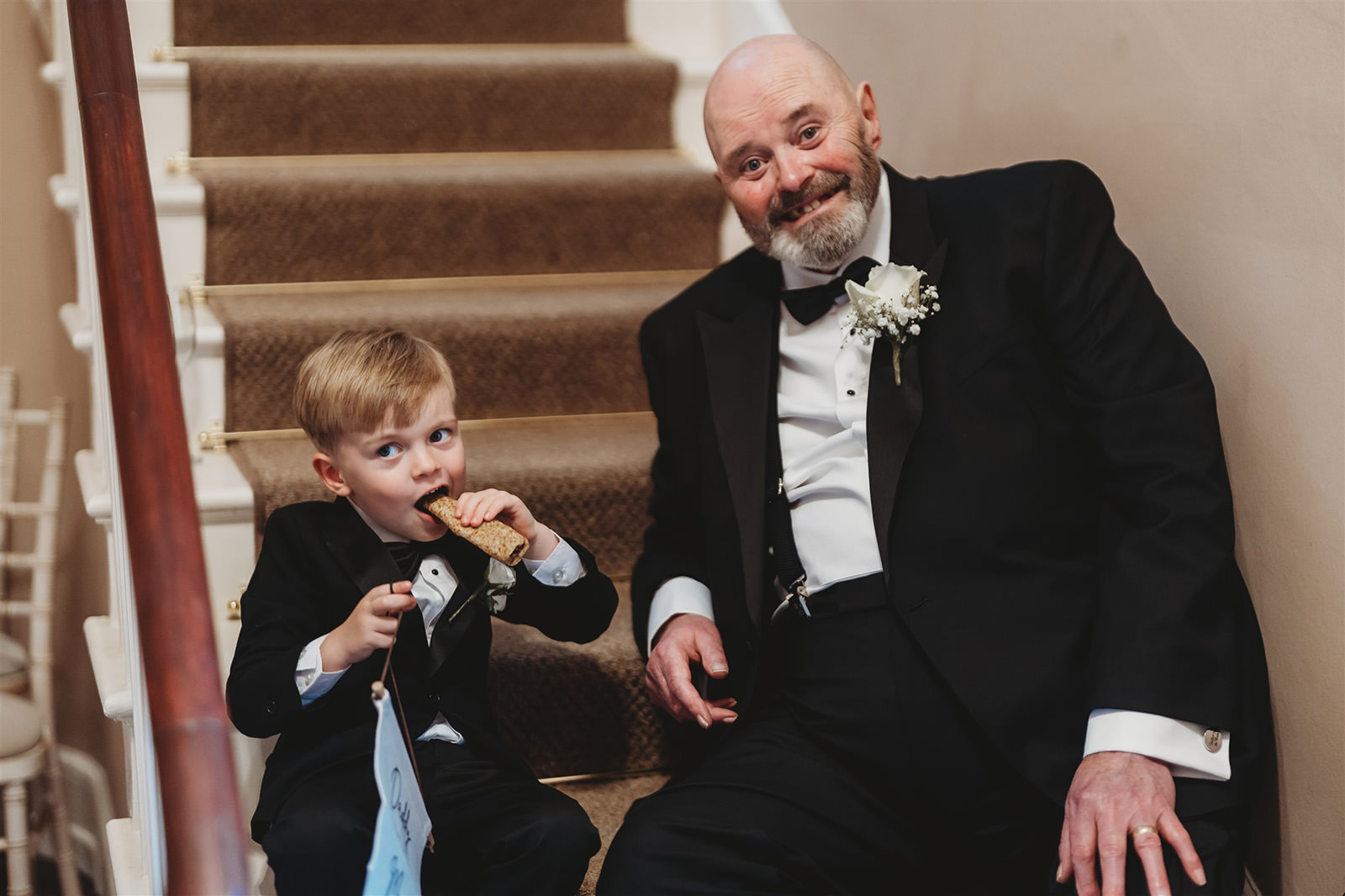 A guest with a small child at The Orangery Maidstone, unposed documentary photograph
