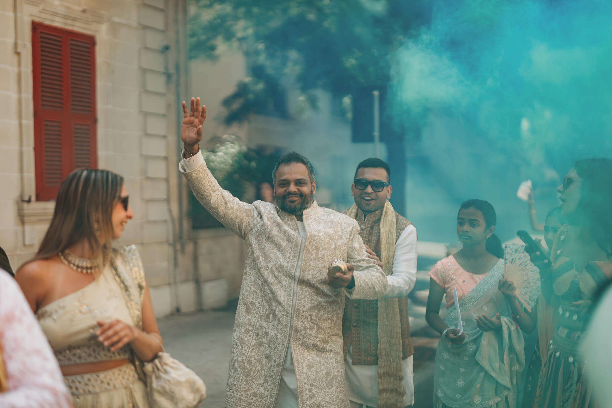 Lakshna & Neil / Villa Bologna Wedding 11 Baraat procession through Attard for a Hindu wedding in Malta
