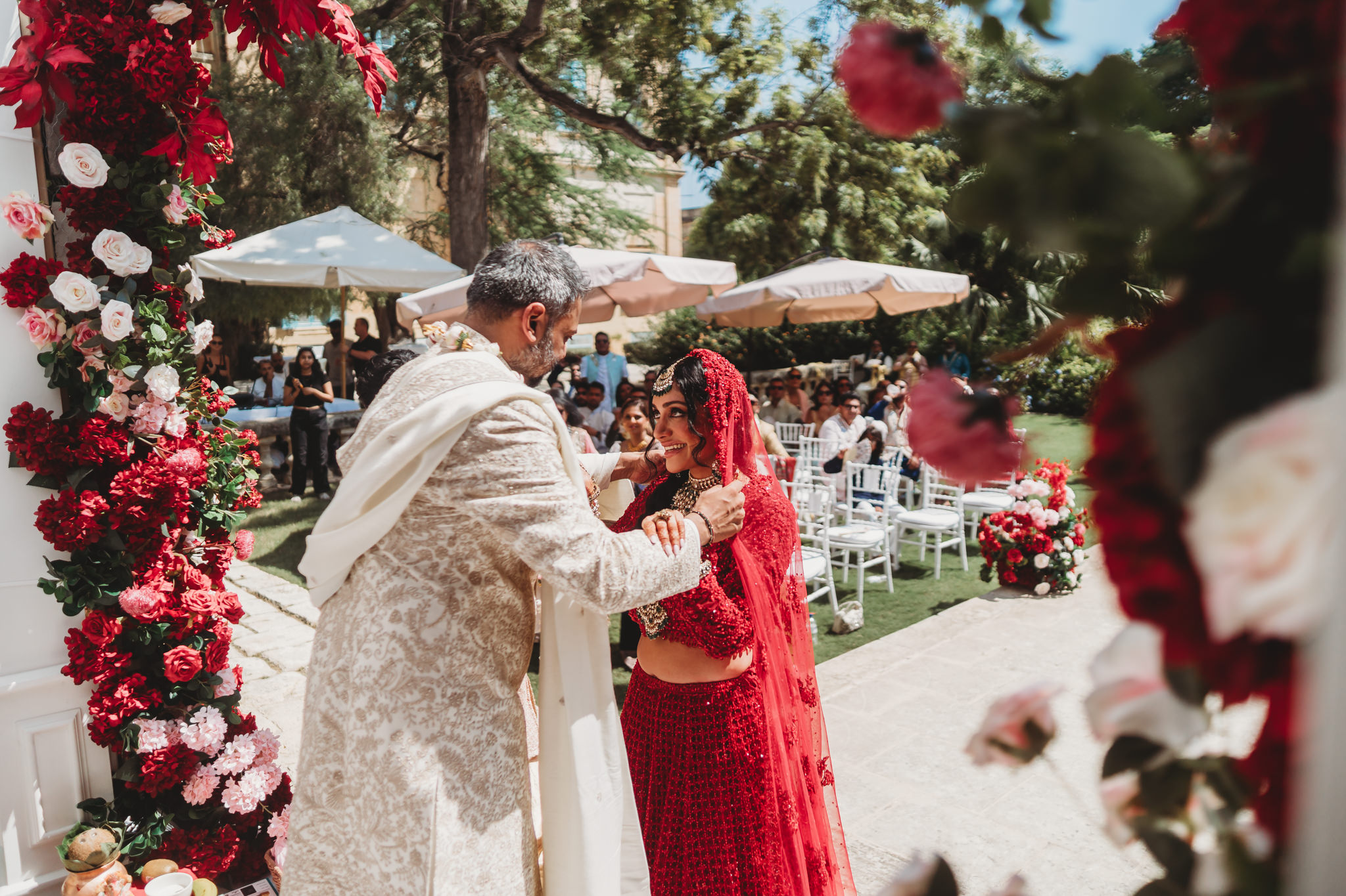 Lakshna & Neil / Villa Bologna Wedding 26 Hindu wedding ceremony at Villa Bologna, Attard — Malta wedding photographer