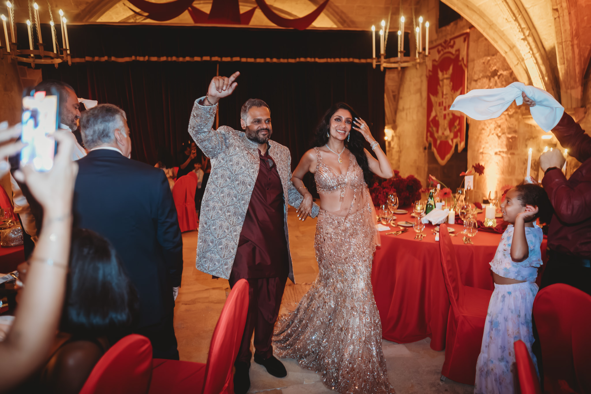 Lakshna & Neil / Villa Bologna Wedding 60 Bride in red lehenga at Villa Bologna wedding, Malta