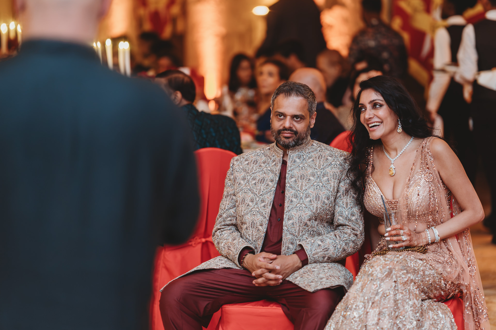 Lakshna & Neil / Villa Bologna Wedding 62 Bride in red lehenga at Villa Bologna wedding, Malta