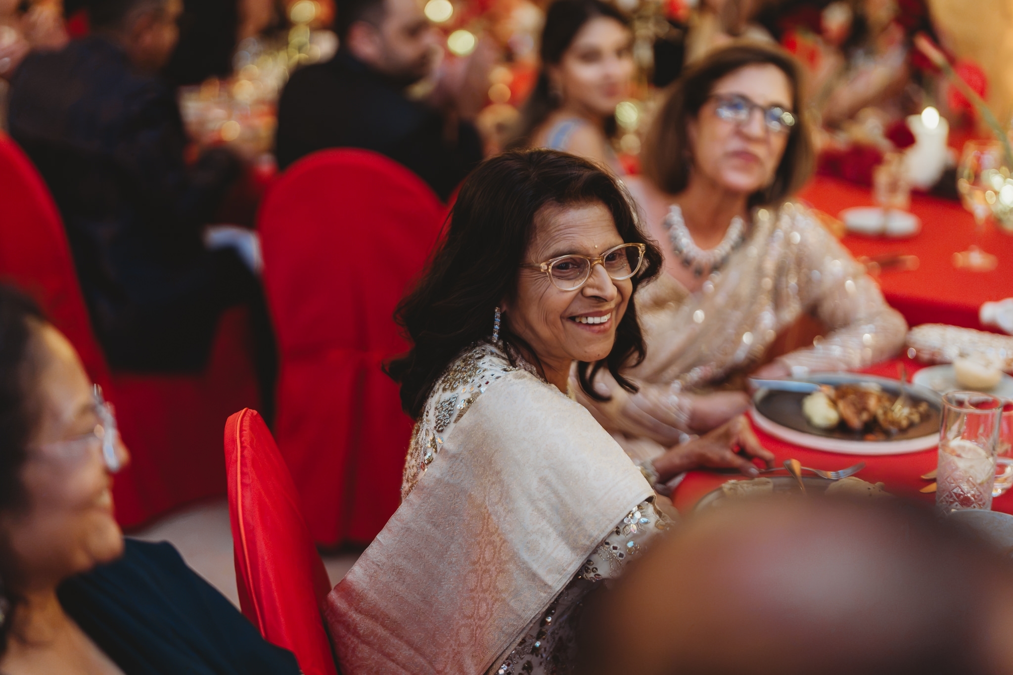 Lakshna & Neil / Villa Bologna Wedding 64 Bride in red lehenga at Villa Bologna wedding, Malta