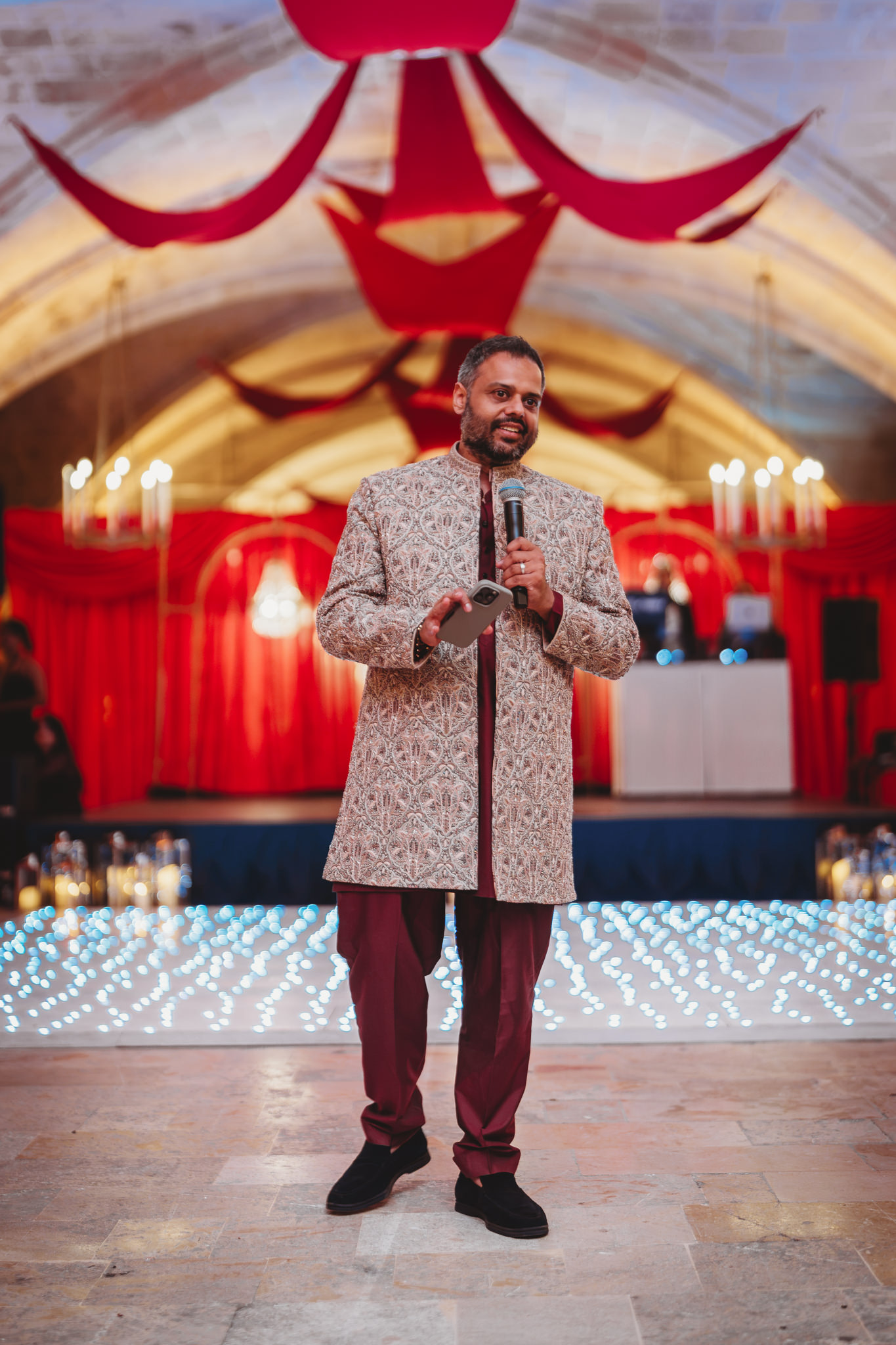 Lakshna & Neil / Villa Bologna Wedding 79 Evening celebration at an Indian wedding in Valletta, Malta