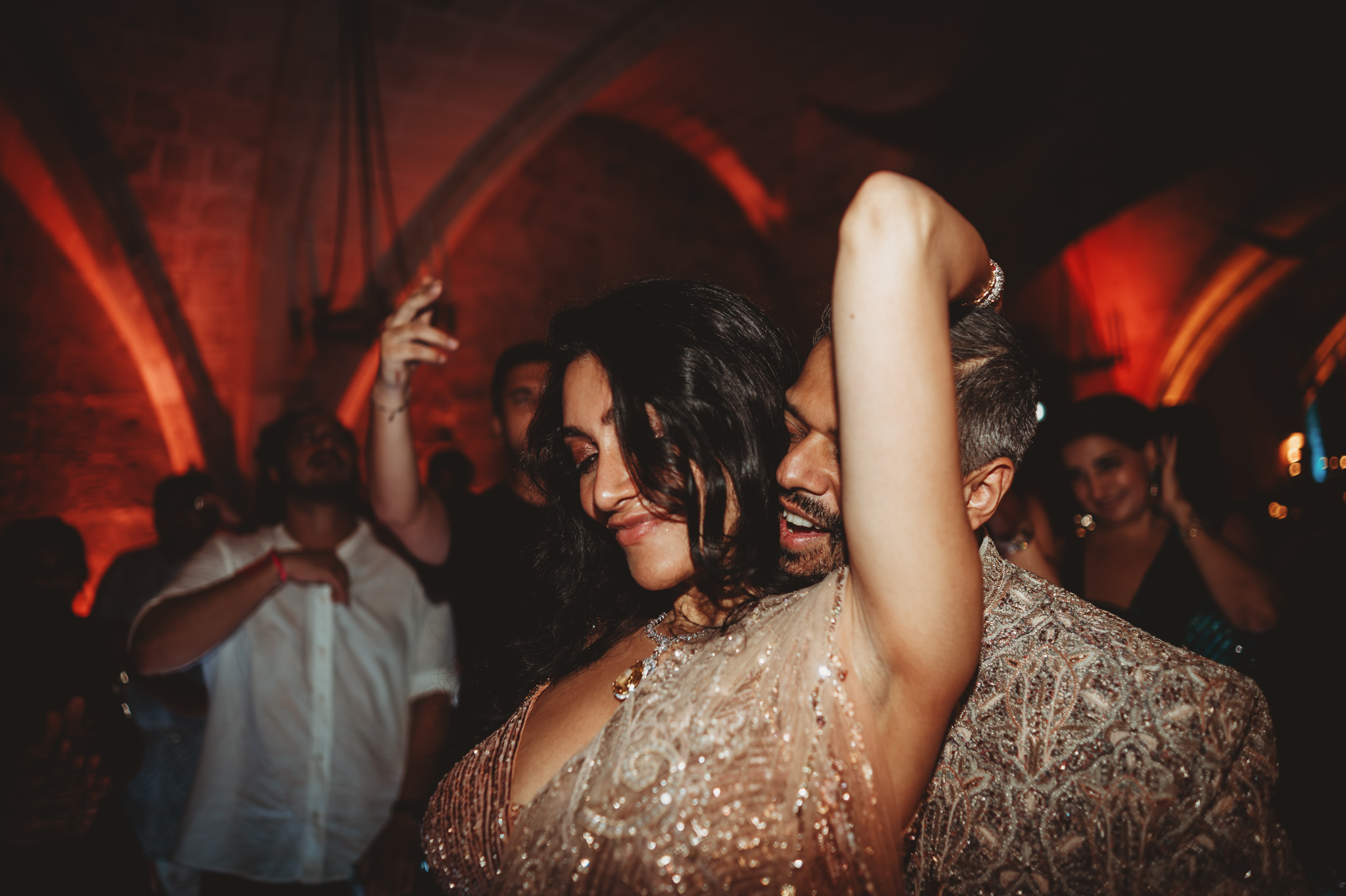 Lakshna & Neil / Villa Bologna Wedding 86 Evening celebration at an Indian wedding in Valletta, Malta
