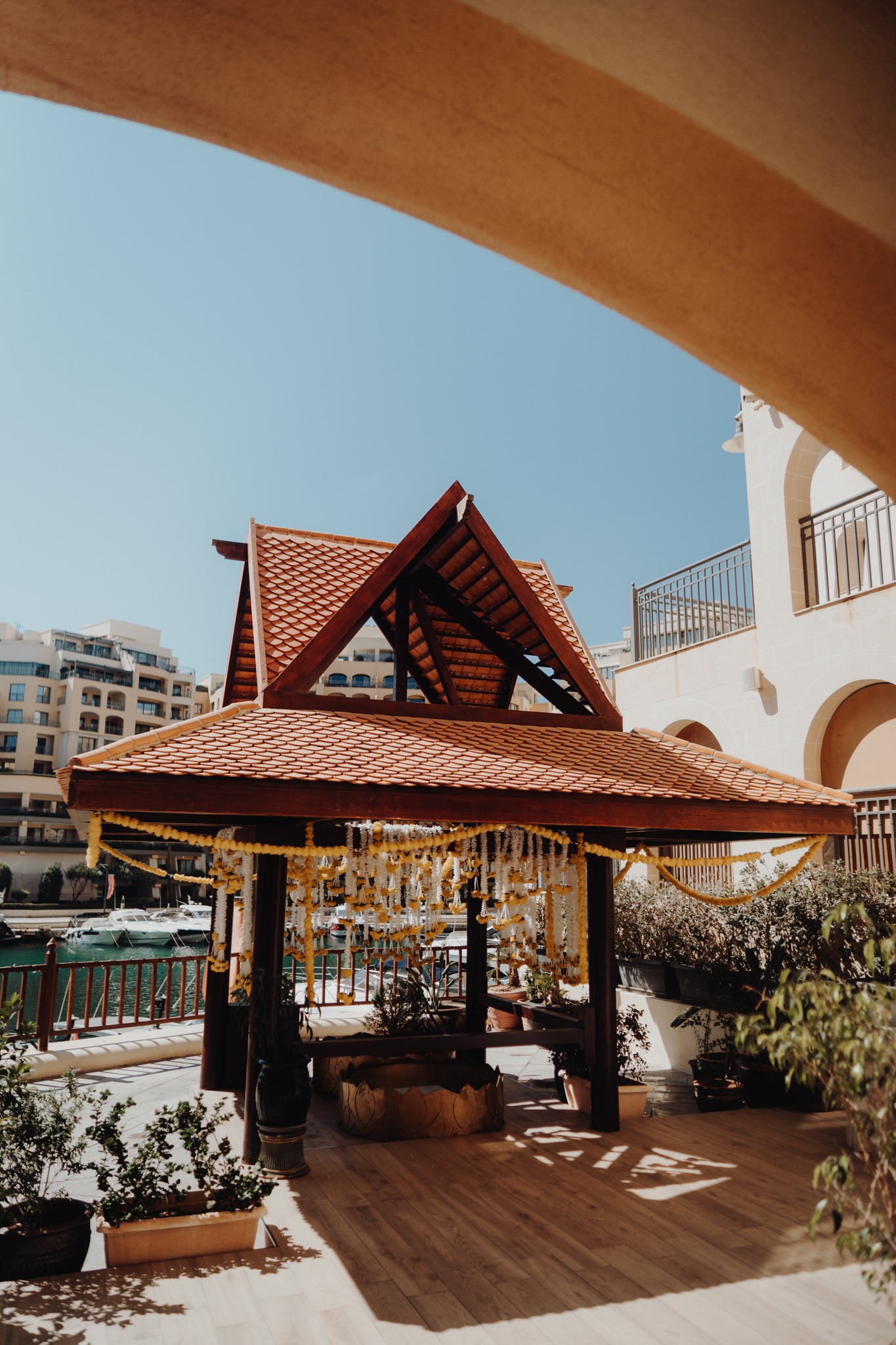 Lakshna & Neil / The Hilton, Malta 6 Haldi ceremony at the Hilton Malta, St Julian’s — destination wedding photography