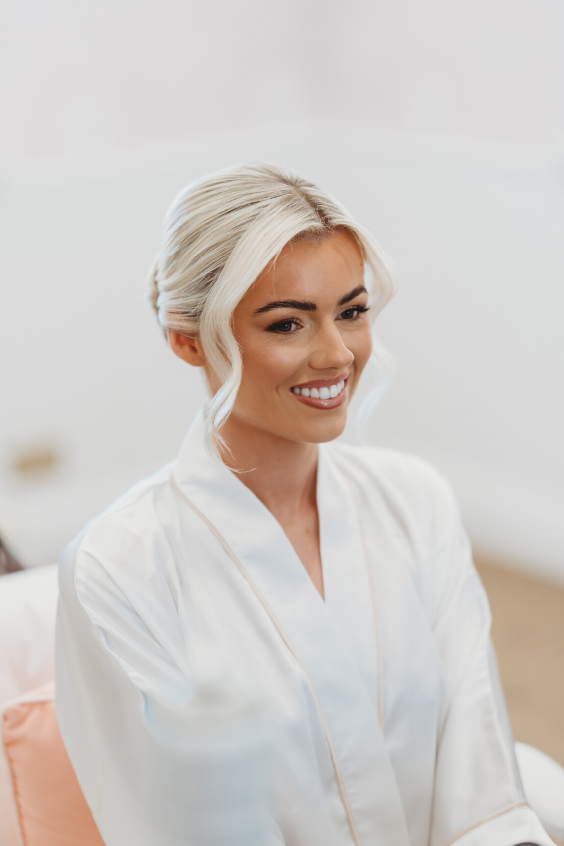 Bride smiling on her wedding morning, documentary wedding photography by Matt Wing