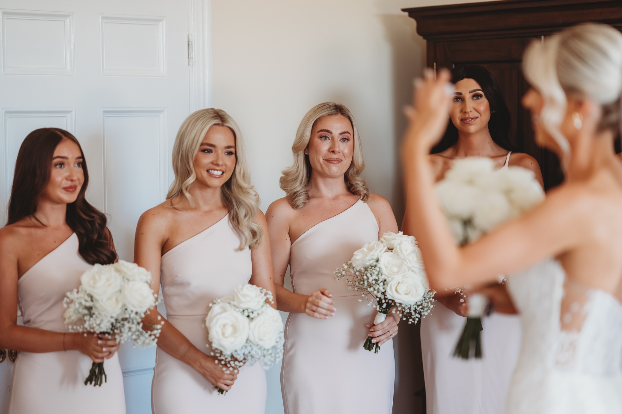 Bridal preparations before a Botleys Mansion wedding in Surrey