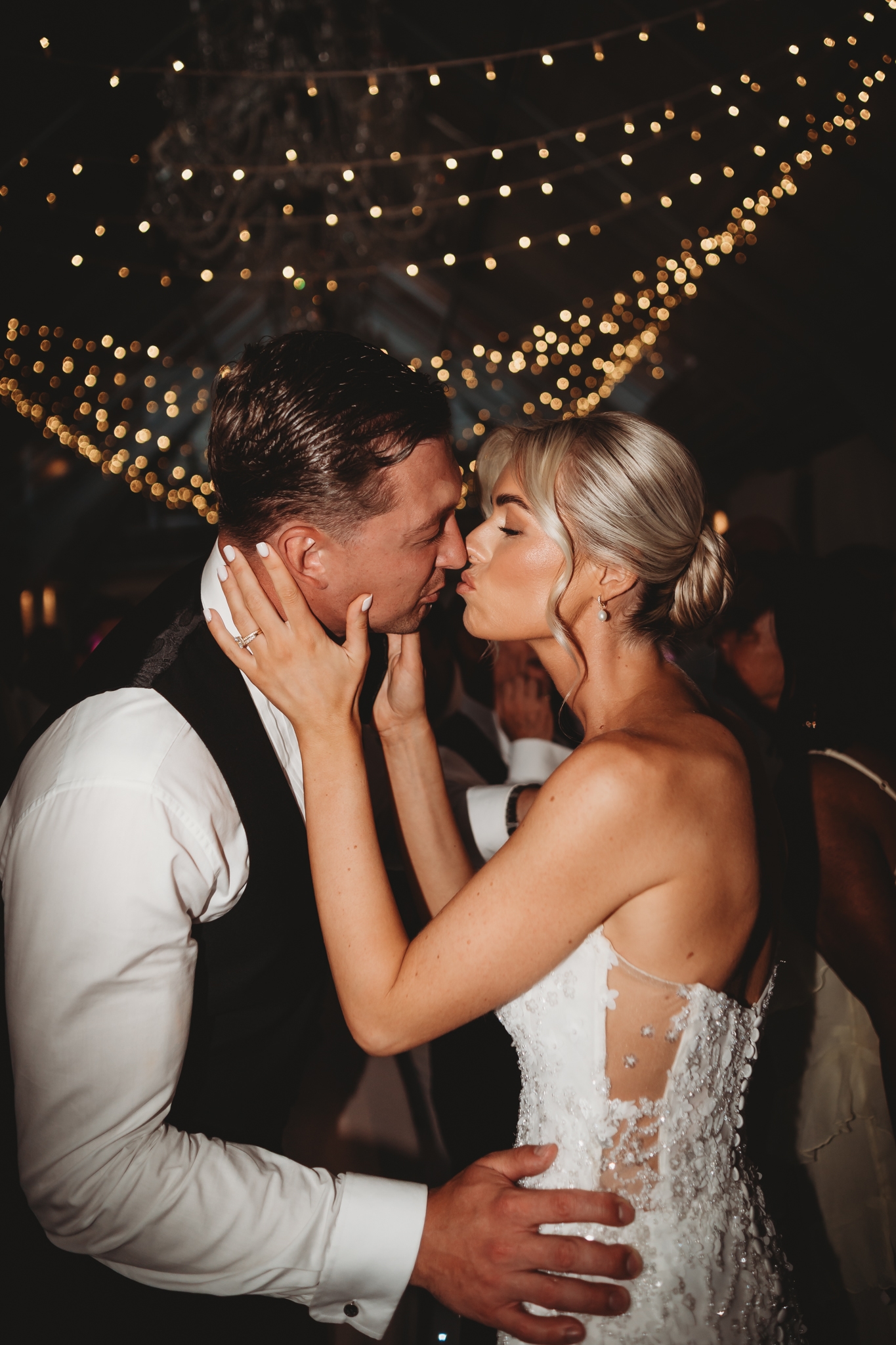 Evening celebration and first dance at a Botleys Mansion wedding