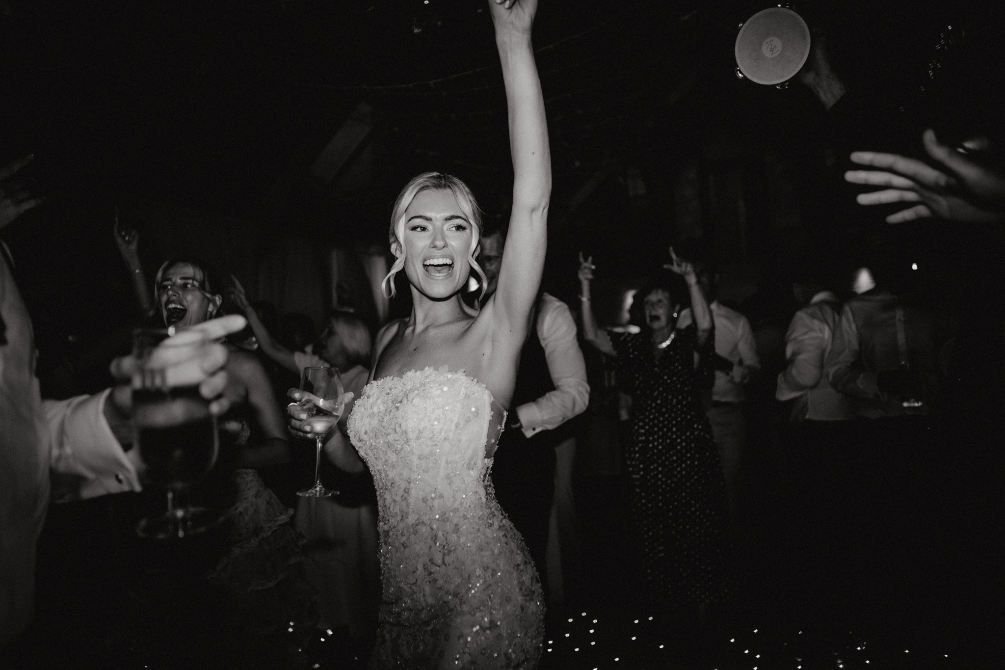 Evening celebration and first dance at a Botleys Mansion wedding