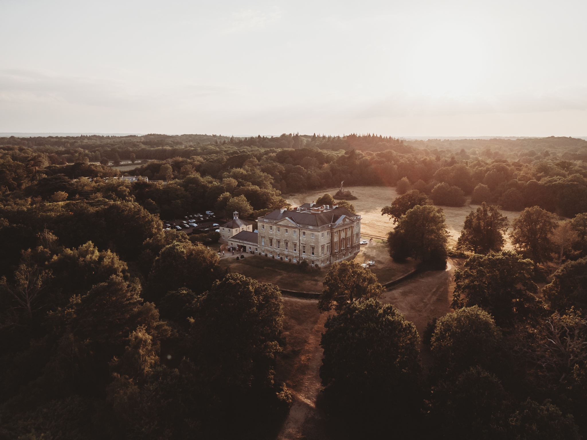 Evening celebration and first dance at a Botleys Mansion wedding