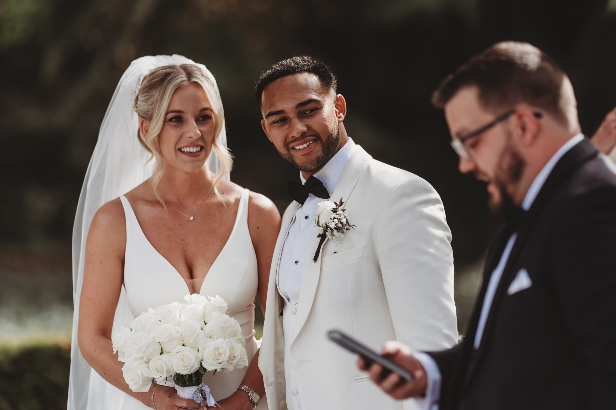 Millie & Ashley / Swynford Manor 60 Outdoor wedding ceremony at Swynford Manor — white floral arch