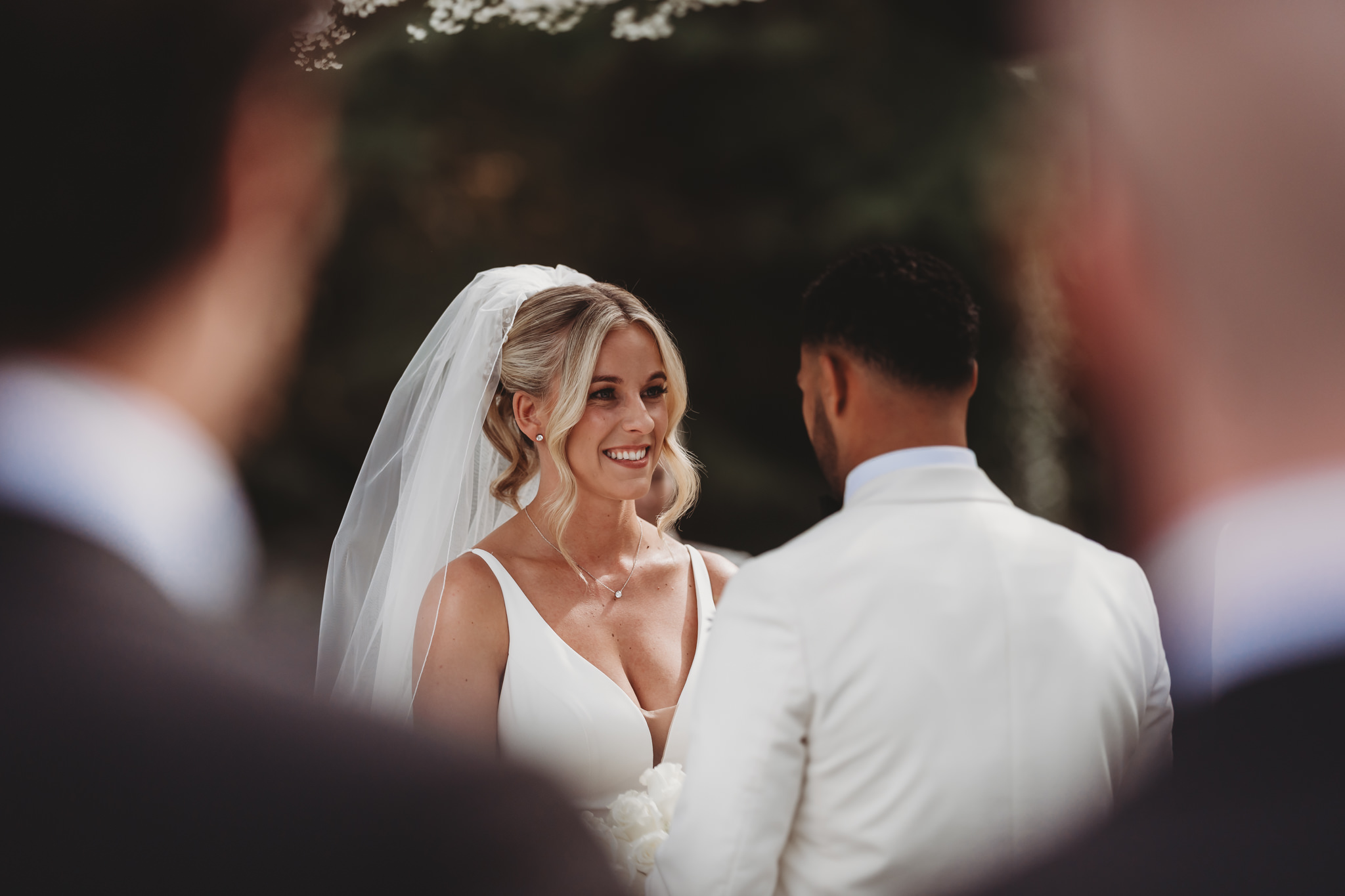 Millie & Ashley / Swynford Manor 61 Outdoor wedding ceremony at Swynford Manor — white floral arch