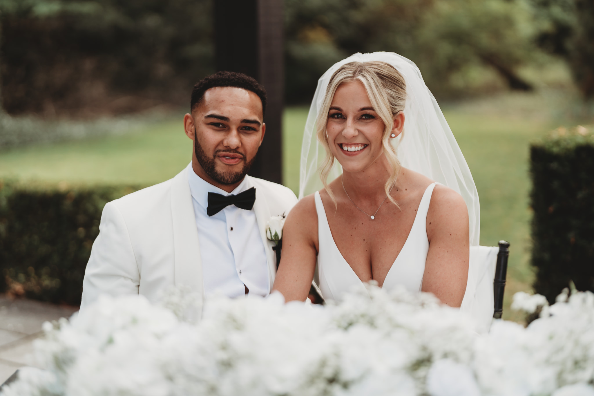 Millie & Ashley / Swynford Manor 67 Outdoor wedding ceremony at Swynford Manor — white floral arch