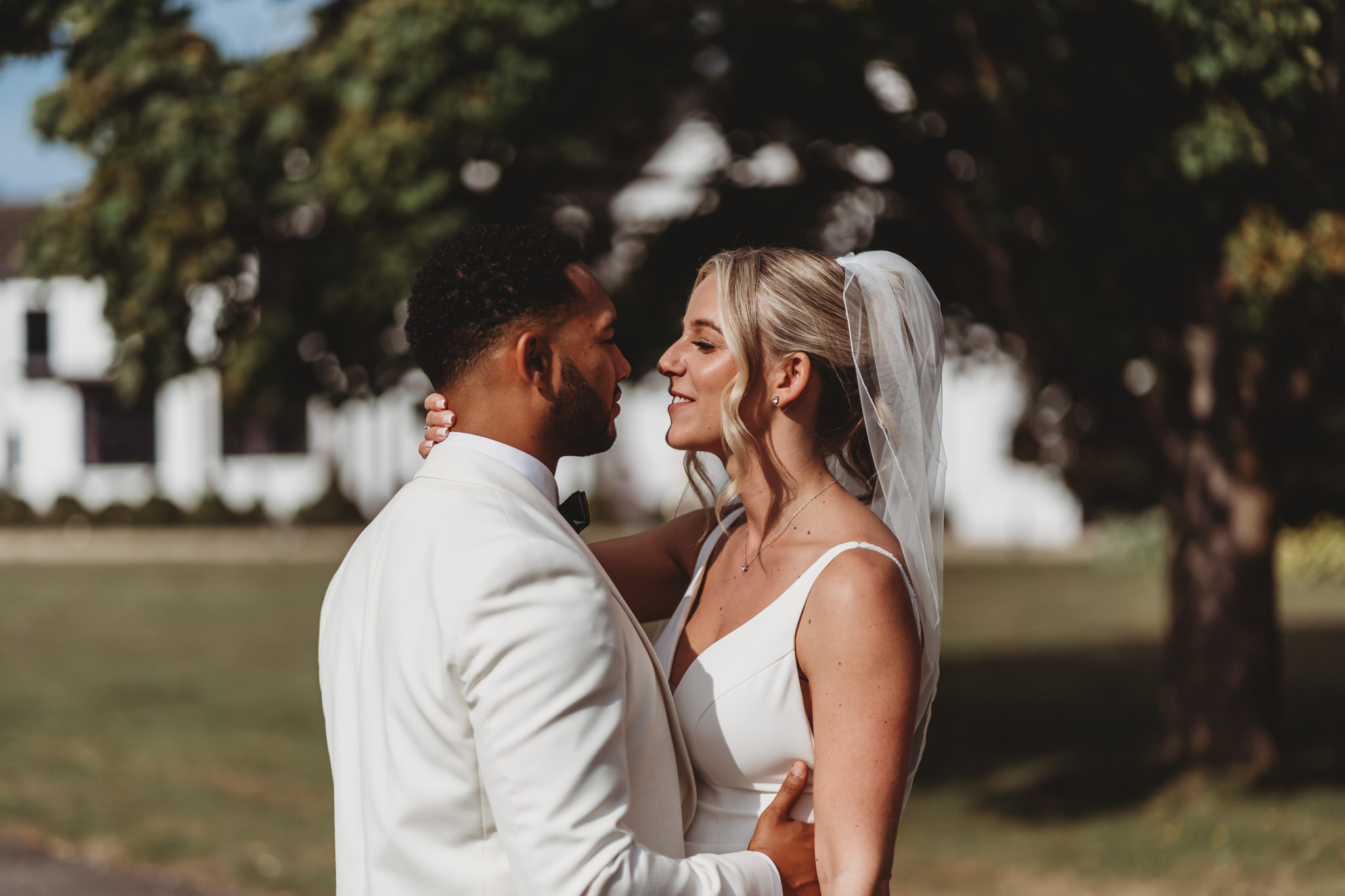 Millie & Ashley / Swynford Manor 82 Bride and groom in the grounds at a Swynford Manor wedding — Cambridgeshire wedding photographer
