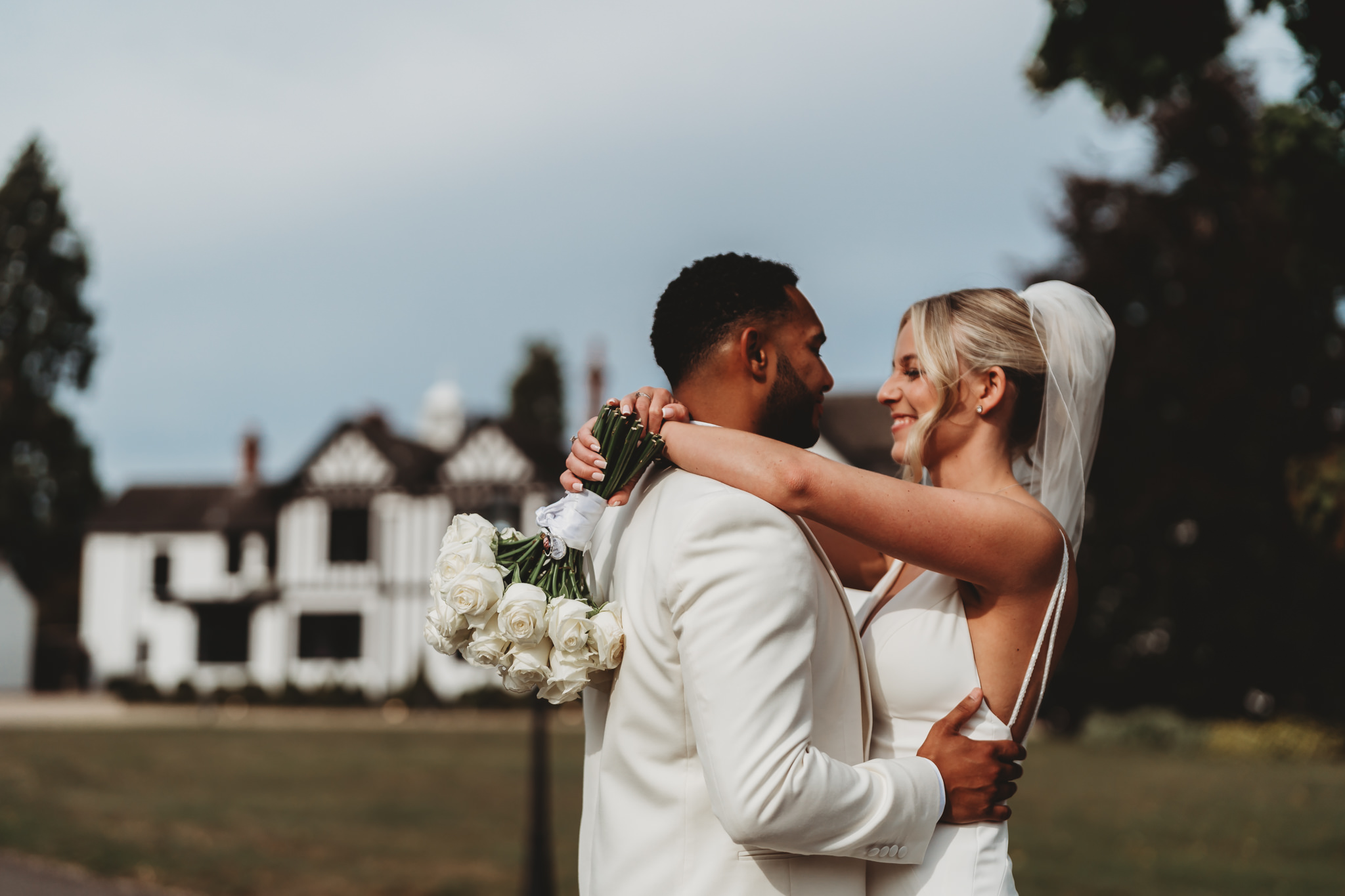 Millie & Ashley / Swynford Manor 85 Bride and groom in the grounds at a Swynford Manor wedding — Cambridgeshire wedding photographer