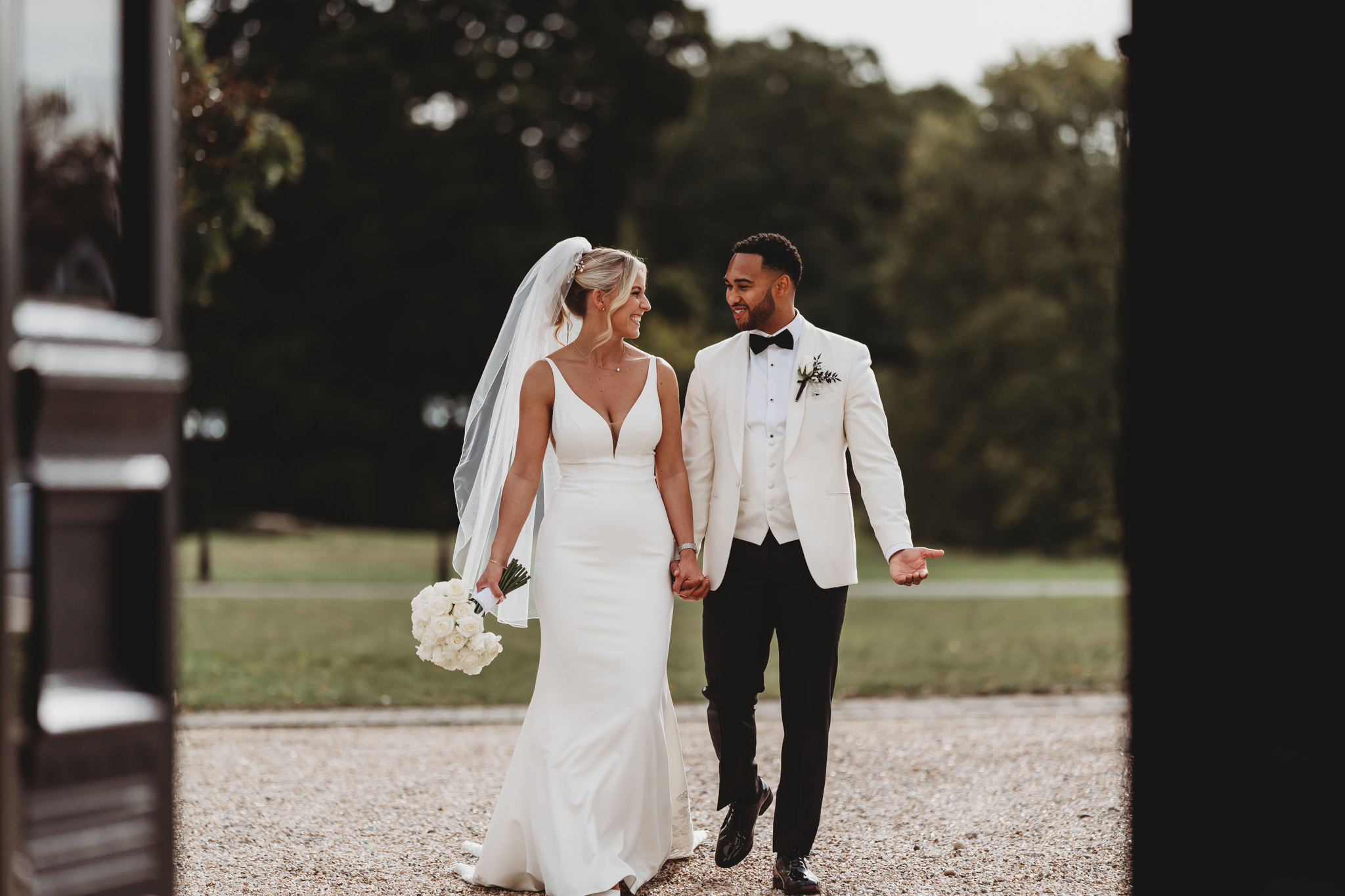 Millie & Ashley / Swynford Manor 86 Bride and groom in the grounds at a Swynford Manor wedding — Cambridgeshire wedding photographer