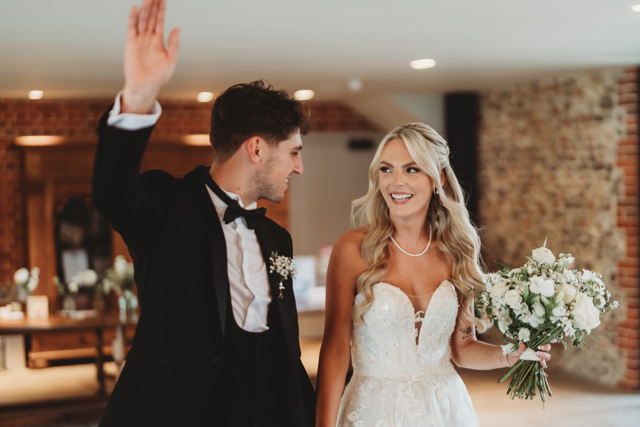 Ella & Ryan / Rackleys Barn 33 Wedding speeches under festoon lights at Rackleys Barn — Buckinghamshire wedding photographer