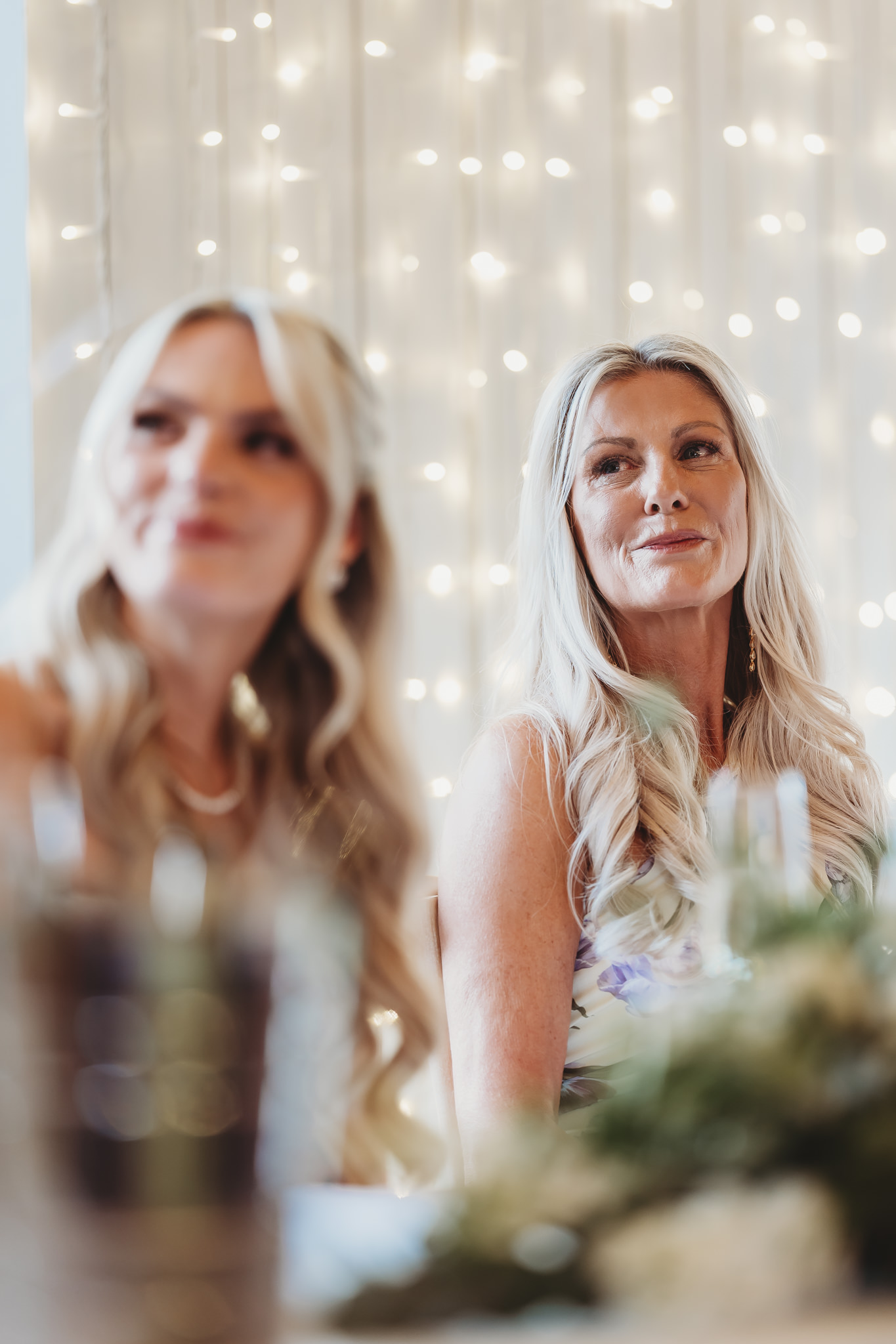 Ella & Ryan / Rackleys Barn 43 Wedding speeches under festoon lights at Rackleys Barn — Buckinghamshire wedding photographer
