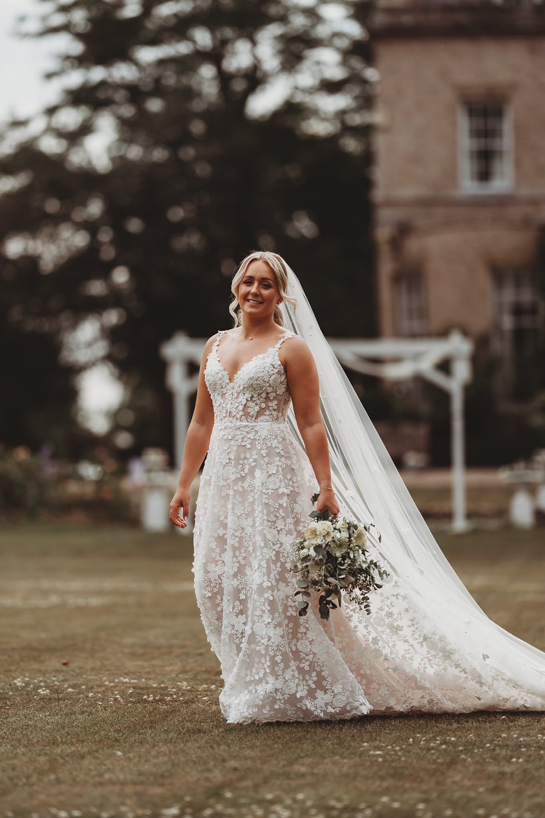 Bride portrait in the grounds of Barnston Lodge