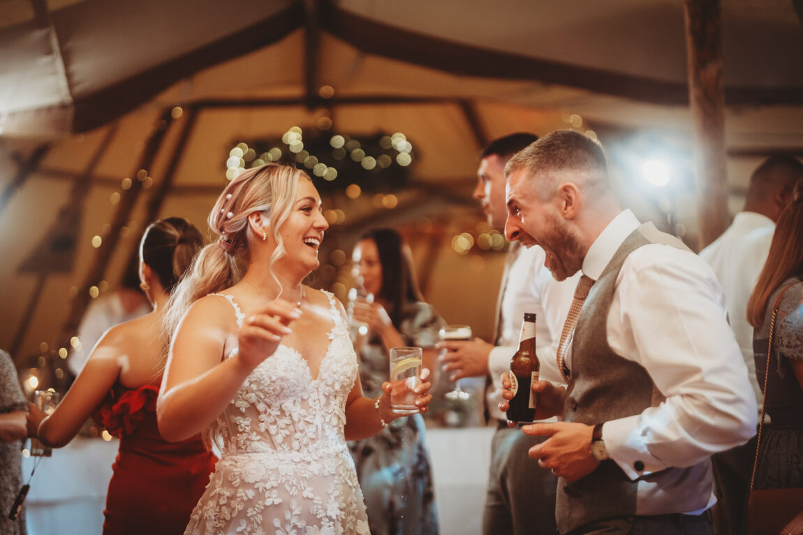 First dance in the tipi at Barnston Lodge