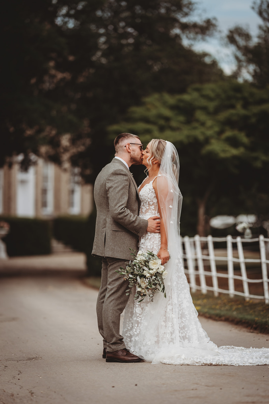 Sarah and Daniel in front of Barnston Lodge