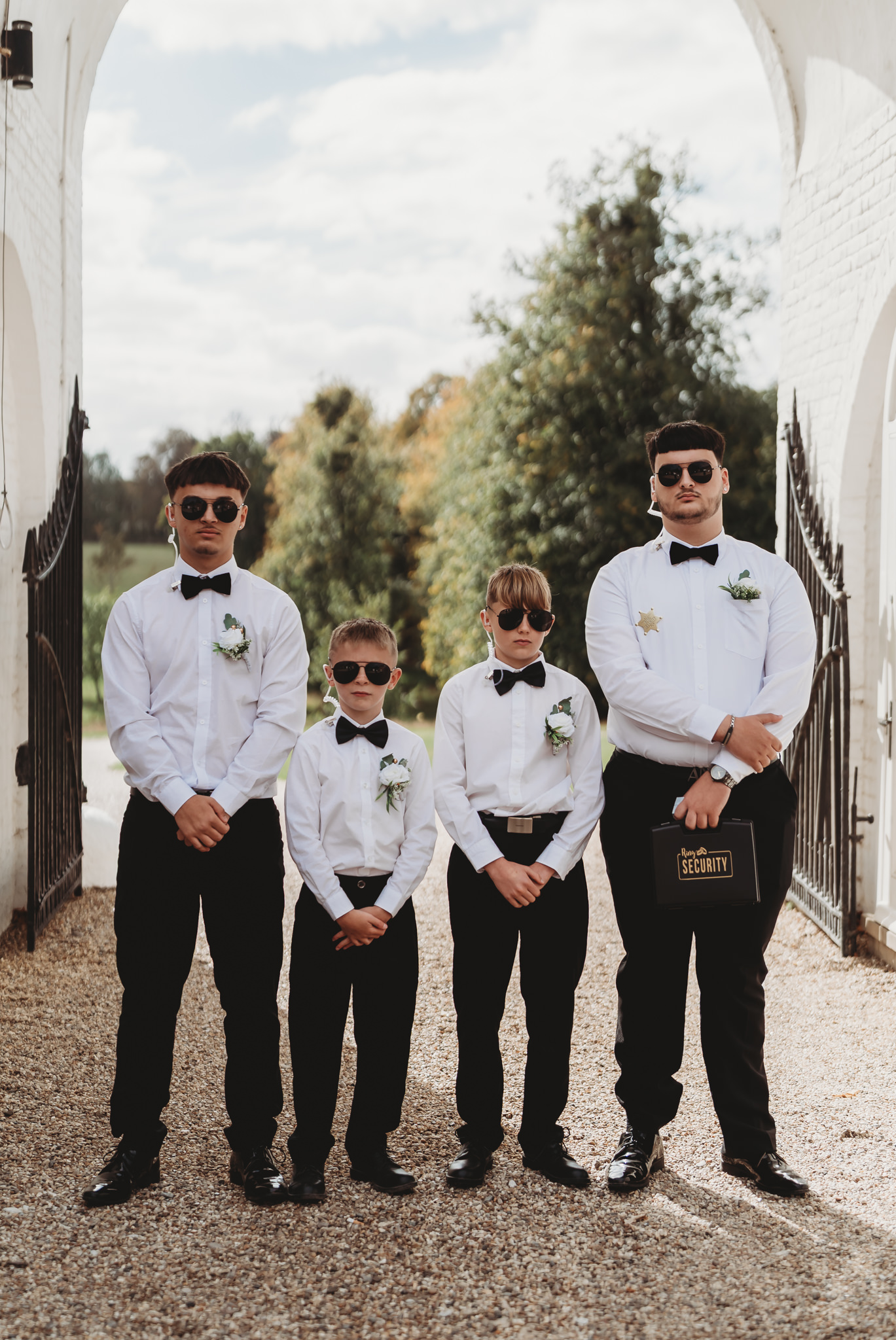 Adele & Daniel / Braxted Park 16 Bridesmaids in black dresses at a Braxted Park wedding