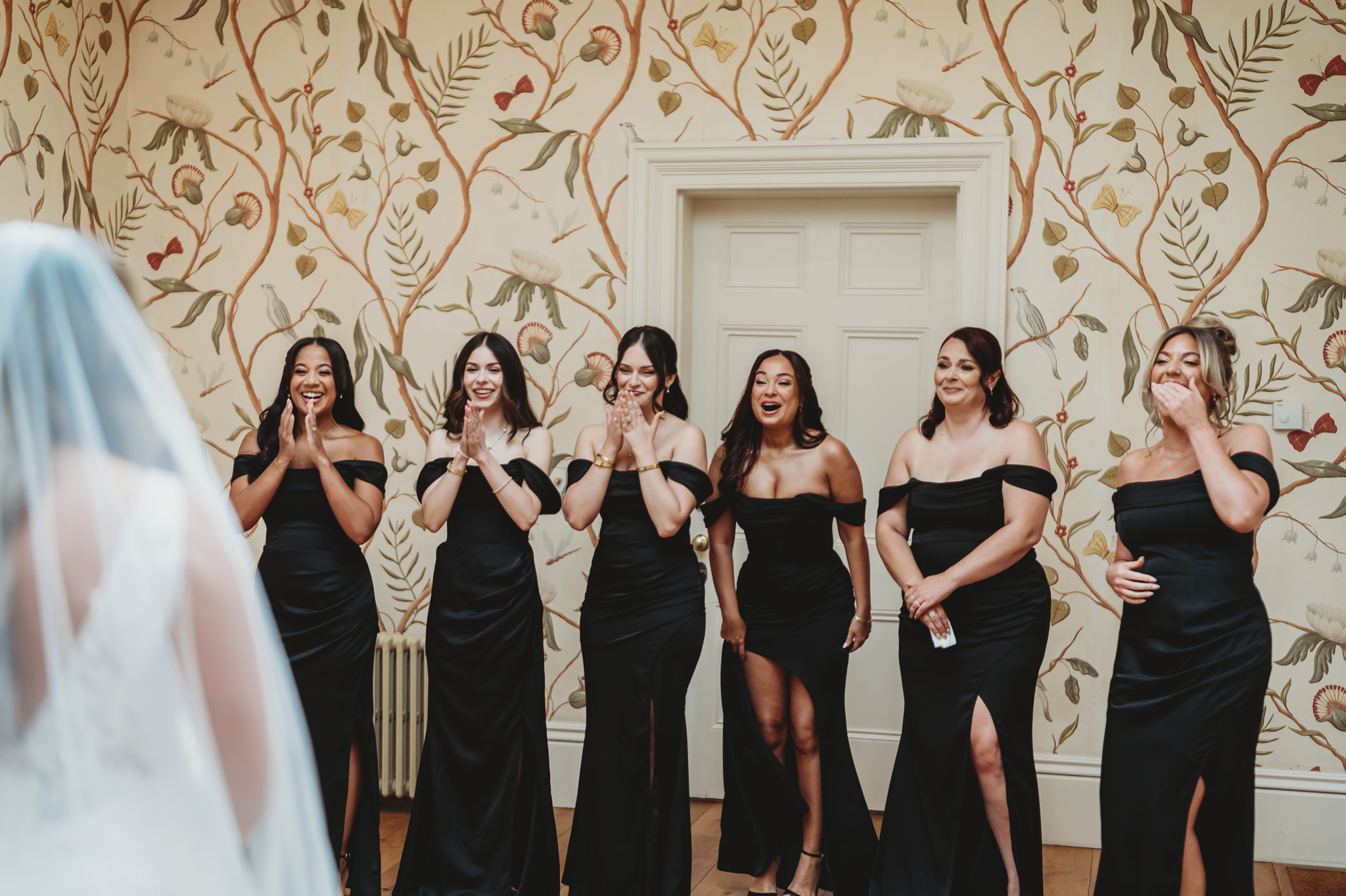 Adele & Daniel / Braxted Park 25 Groom and groomsmen in black tie at Braxted Park