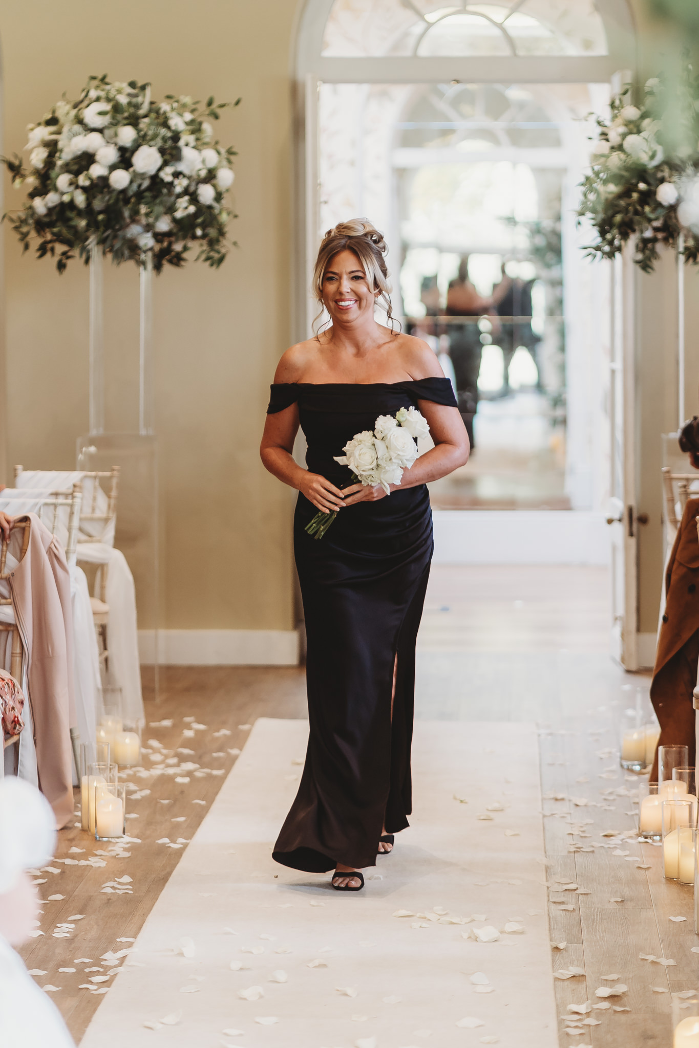 Adele & Daniel / Braxted Park 46 Bridesmaids in black dresses at a Braxted Park wedding