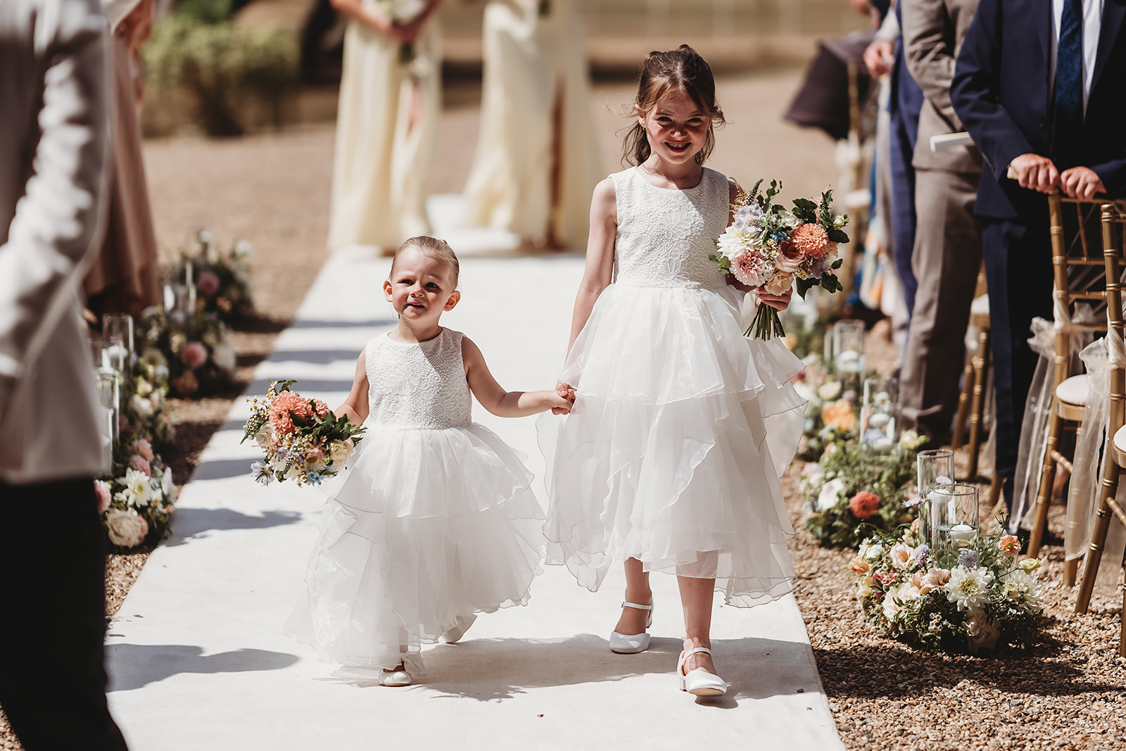 Outdoor wedding ceremony at Gosfield Hall, Essex