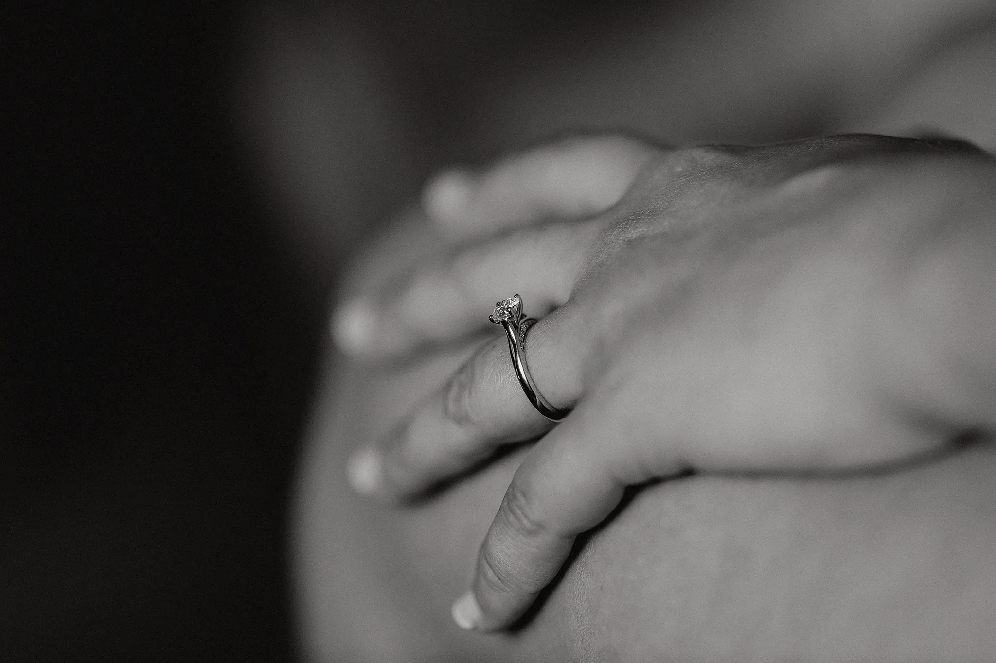 Emily & Alan / The Orangery 5 Engagement ring detail before the ceremony at The Orangery, Maidstone