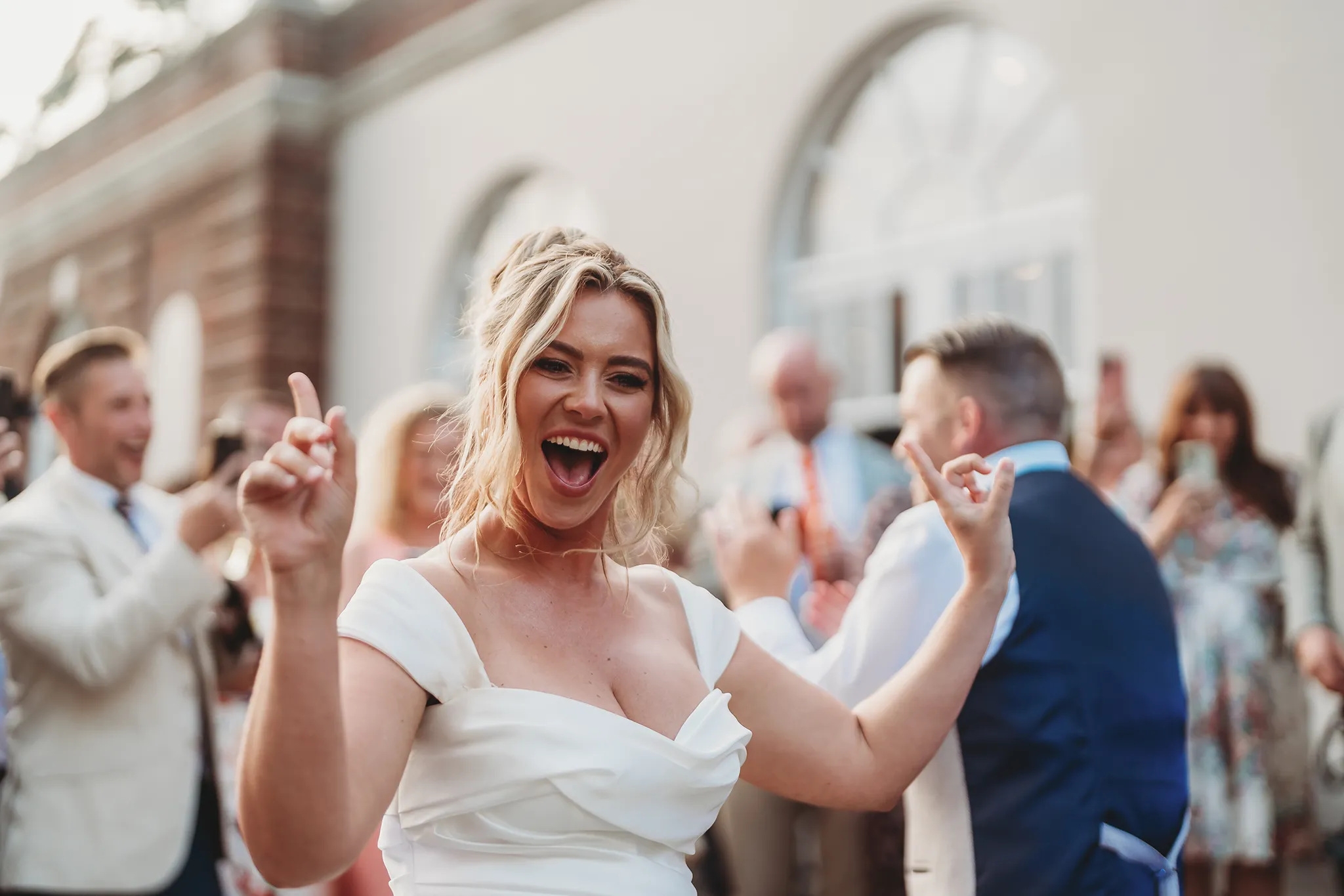 Emily & Alan / The Orangery 40 Emily laughing during the speeches at The Orangery