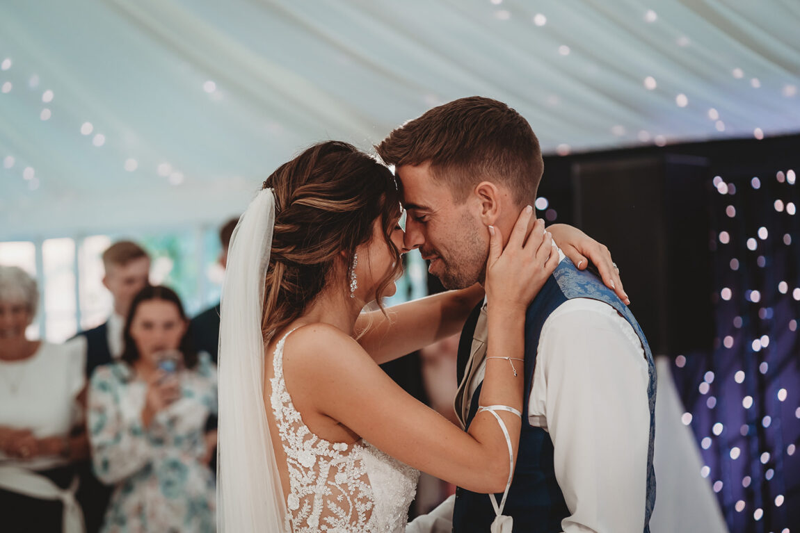 First dance in the marquee at Le Talbooth