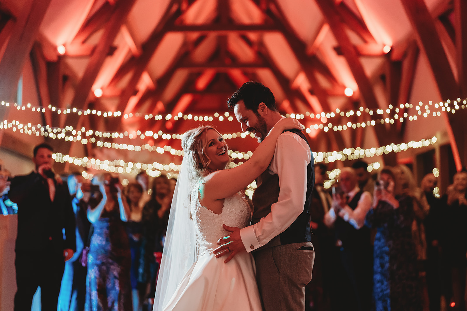 First dance under the oak beams at The Mill Barns, Shropshire
