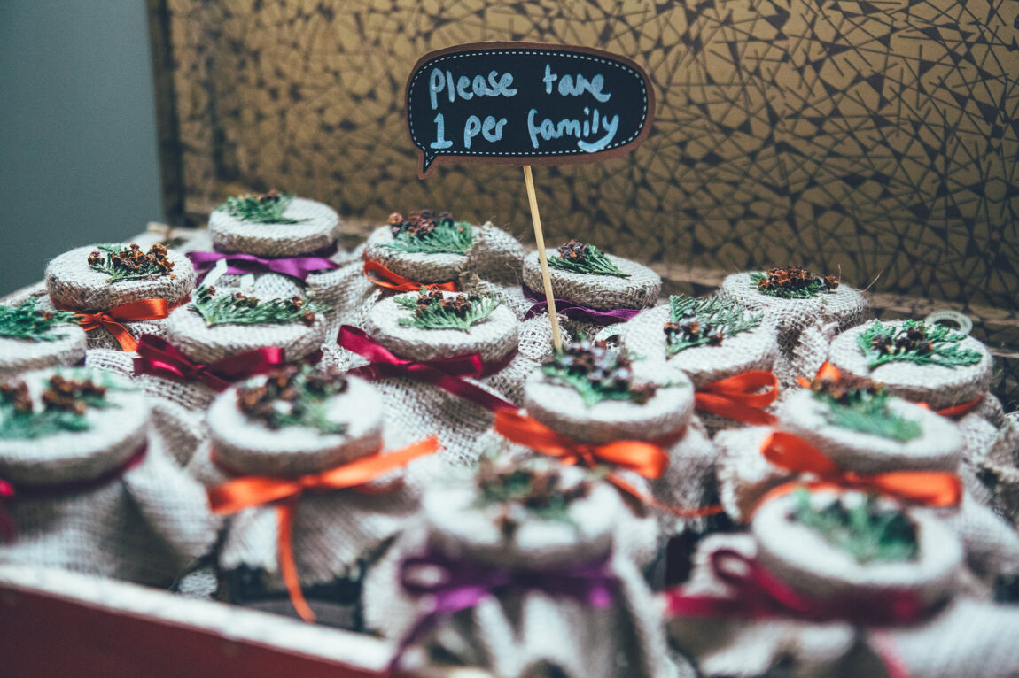 Cupcake favours at a Nancarrow Farm wedding