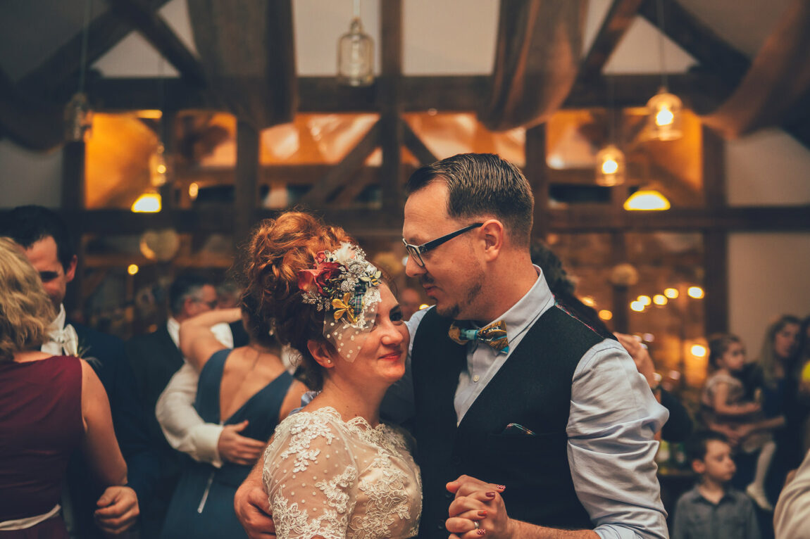 Bride and groom during their first dance at Nancarrow Farm