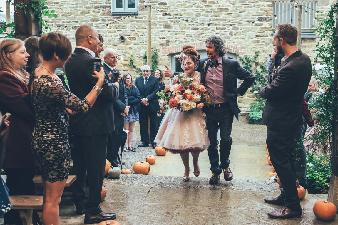 Guests arriving in the courtyard at Nancarrow Farm