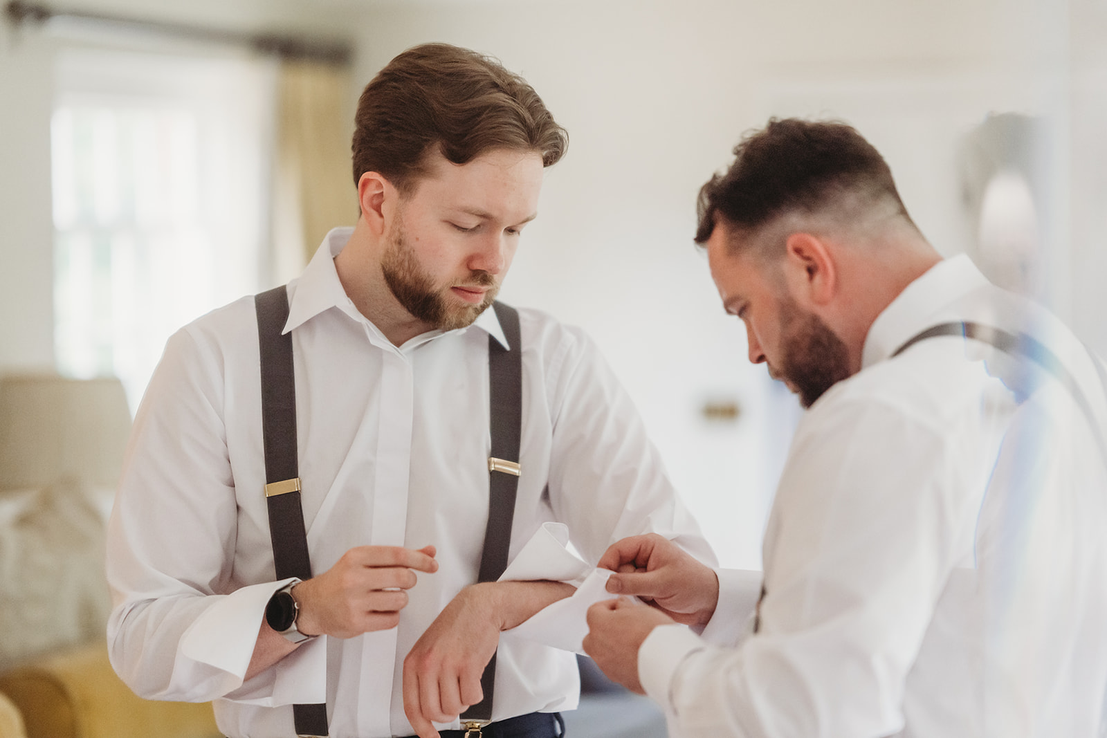 Groom getting ready for a Braxted Park wedding in Essex