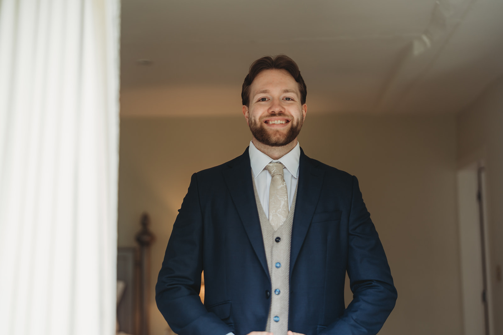 Groom getting ready for a Braxted Park wedding in Essex