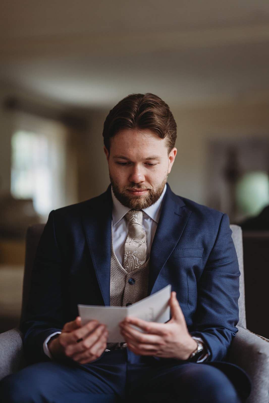 Groom getting ready for a Braxted Park wedding in Essex