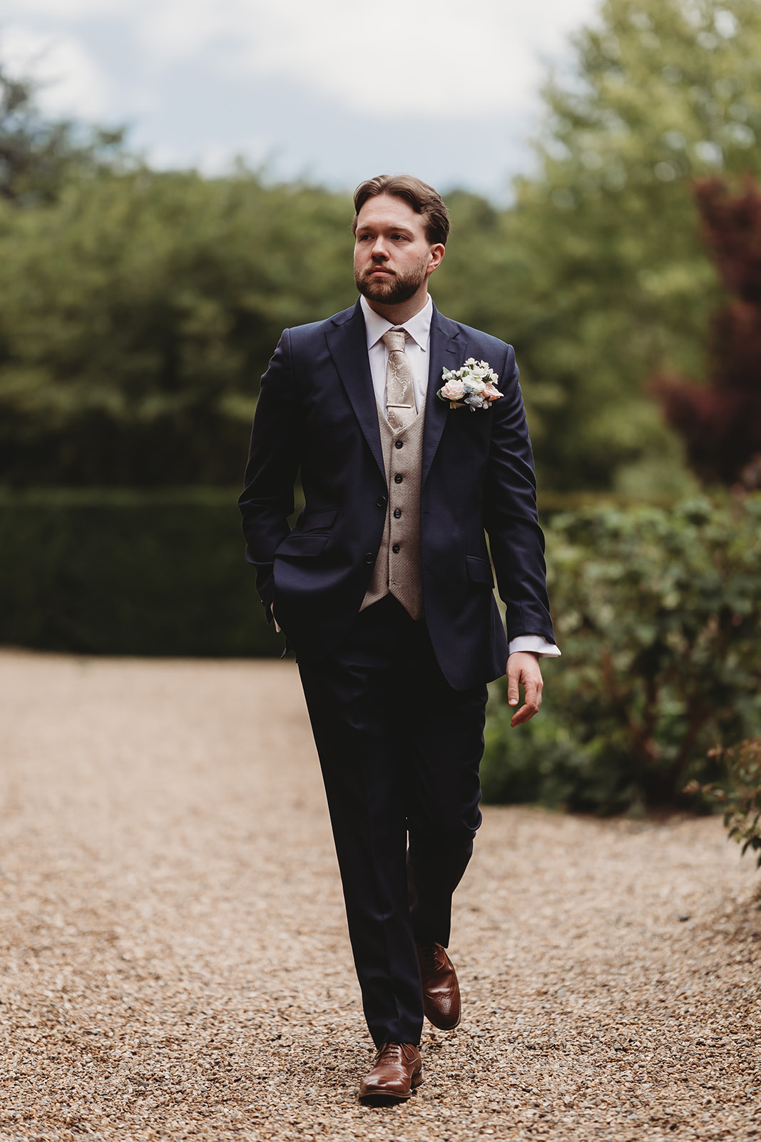 Groom getting ready for a Braxted Park wedding in Essex