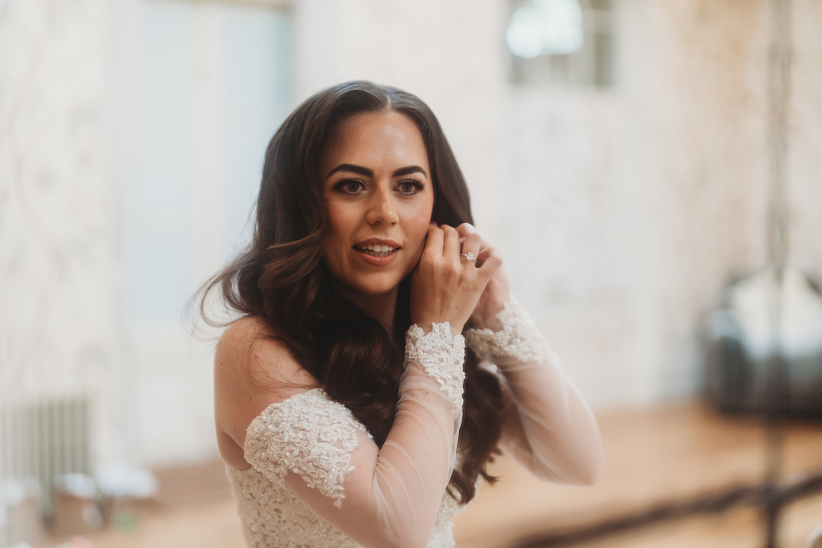 Bridal preparations before a Braxted Park wedding in Essex