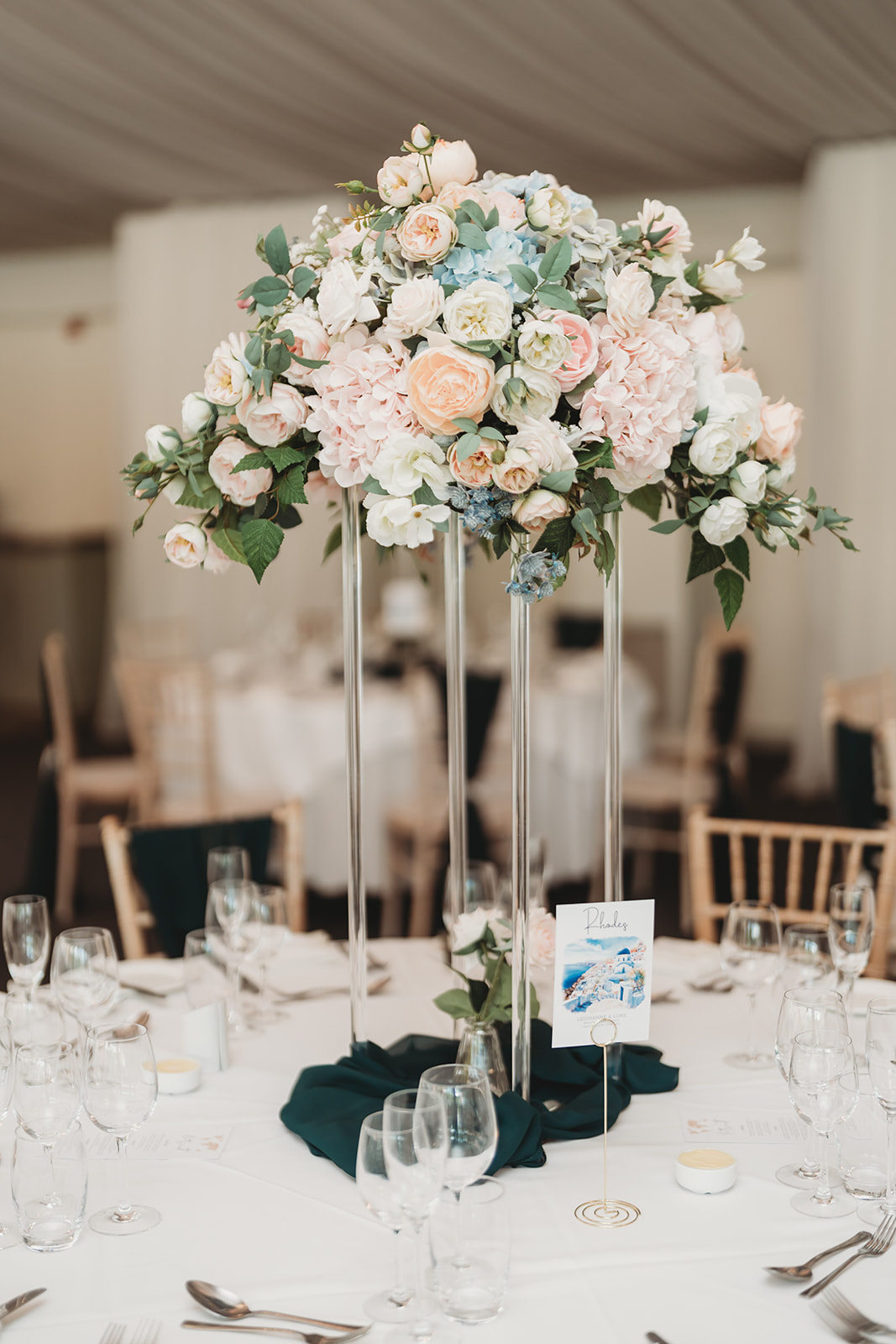Marquee wedding details at Braxted Park, Essex