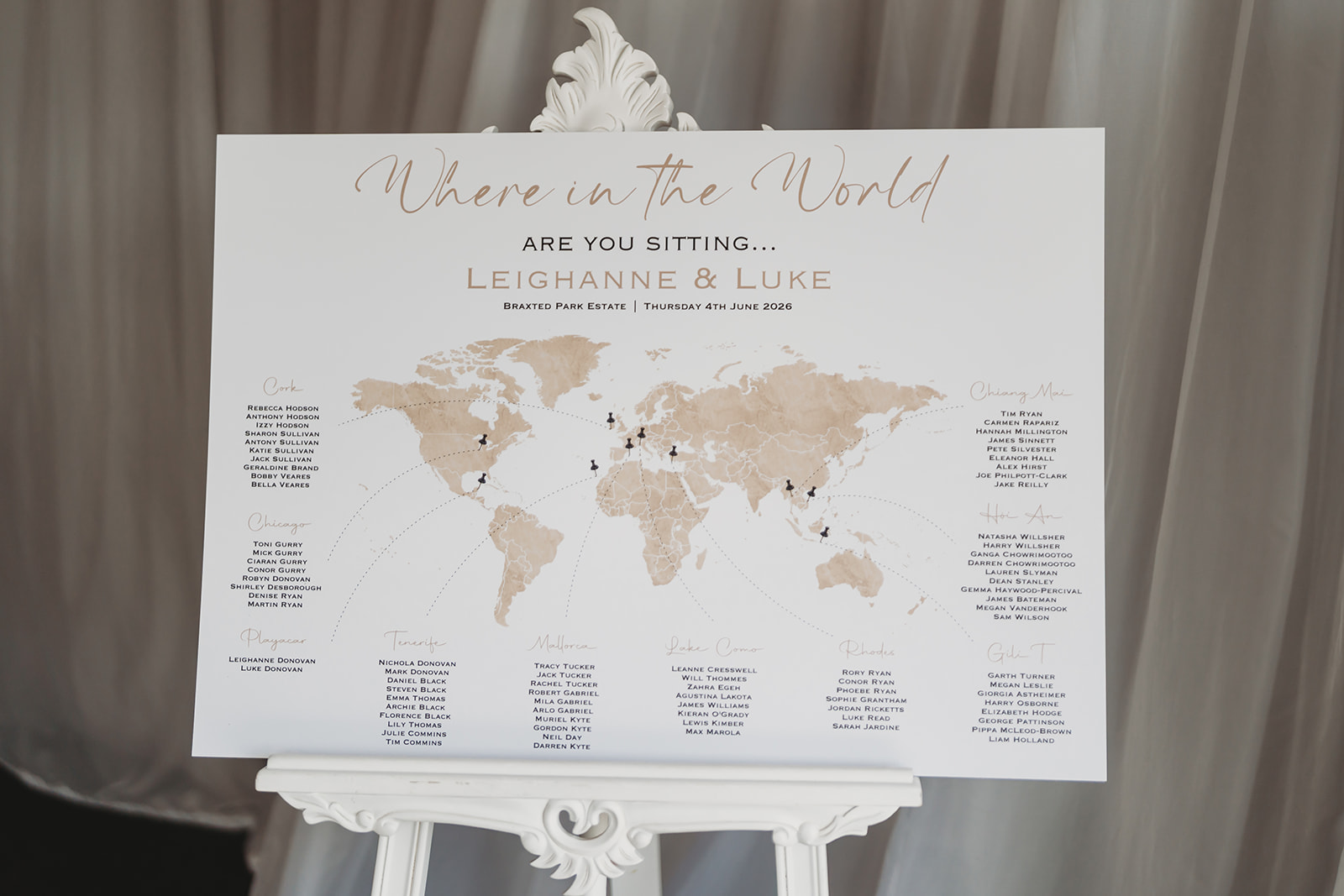 Marquee wedding details at Braxted Park, Essex