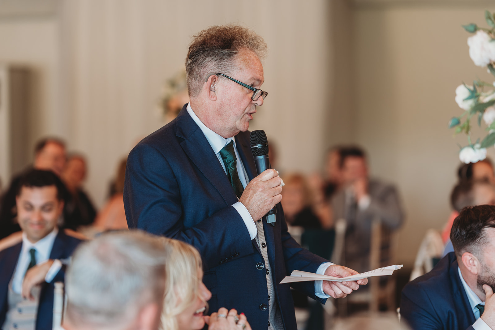Wedding speeches in the marquee at Braxted Park