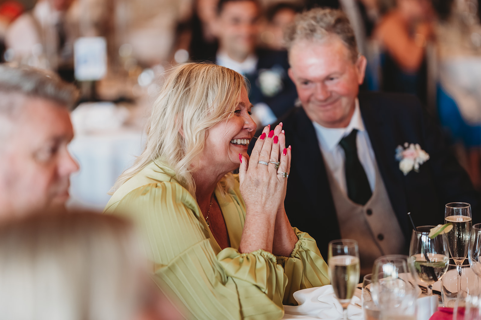 Wedding speeches in the marquee at Braxted Park