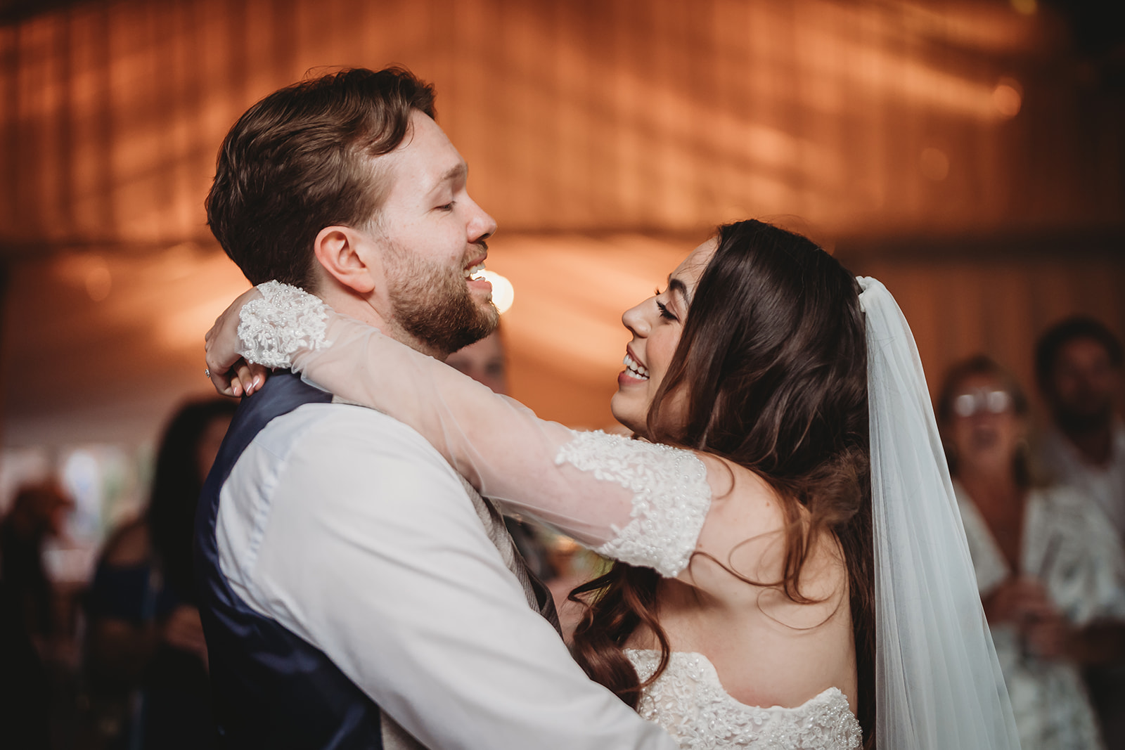 Evening celebration and first dance at a Braxted Park wedding